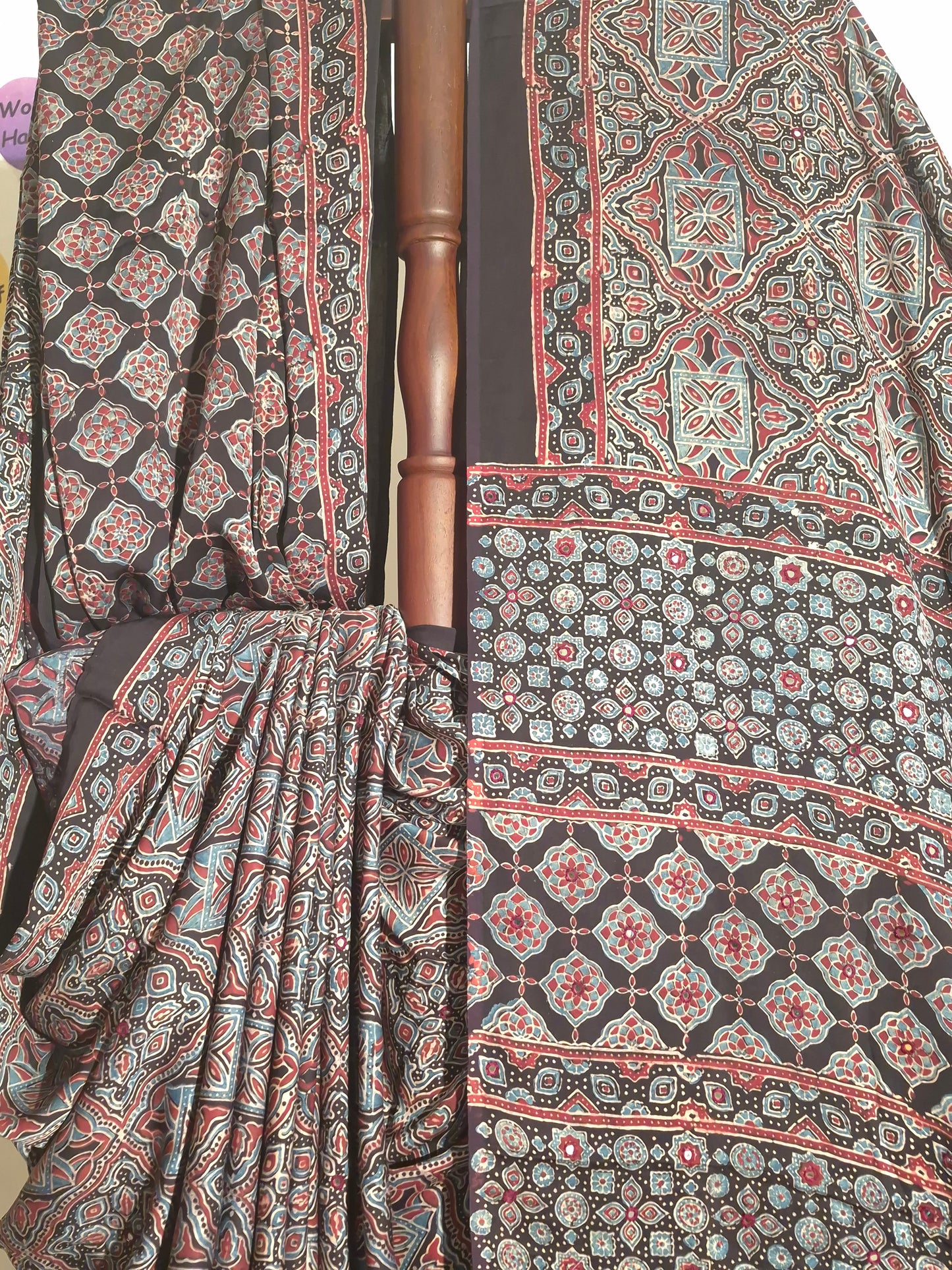 Ajrakh Modal - Black - Mirror Embroided