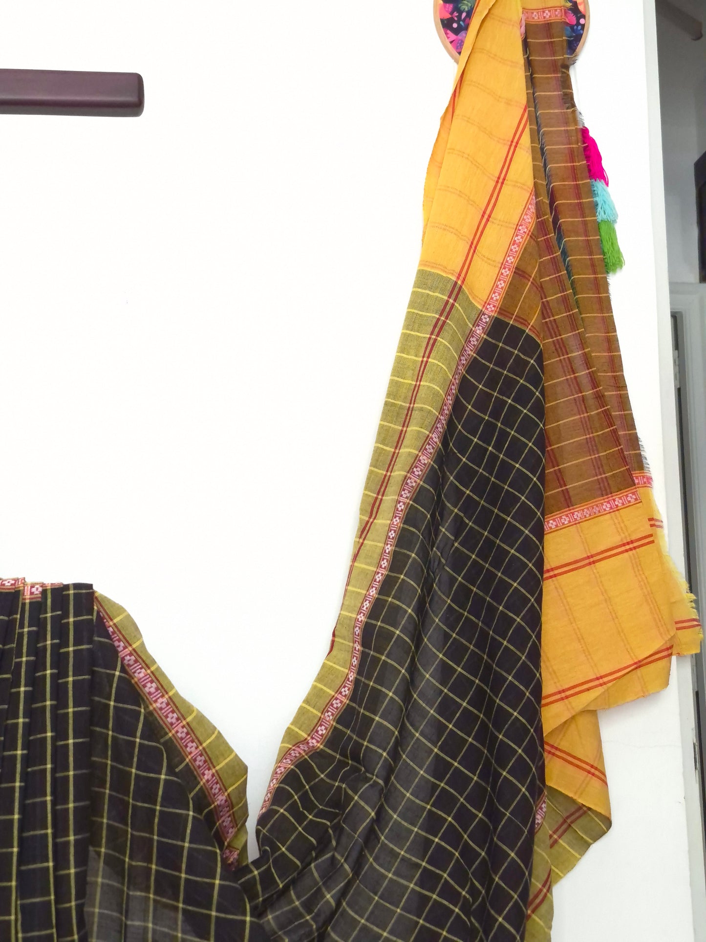 Chettinad Revival Saree - Black Checks
