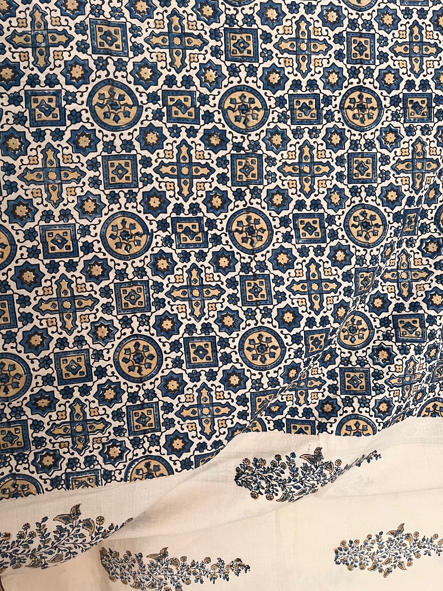 Ajrakh Cotton - Cream