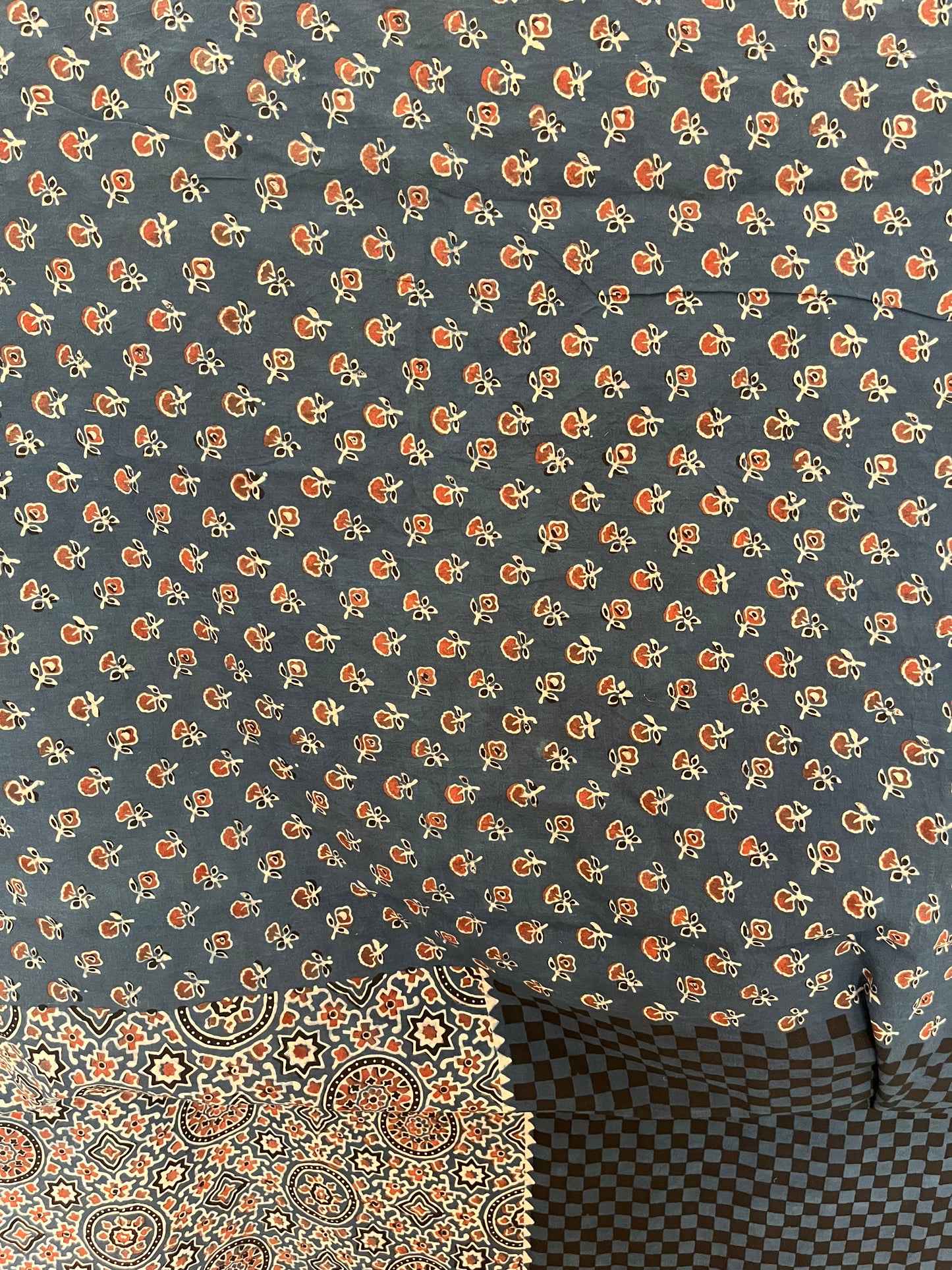 Ajrakh Cotton - Blue - Half Checks