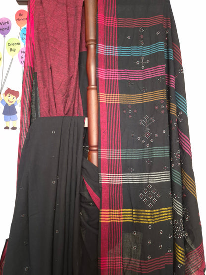 Tangaliya Black with maroon
