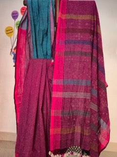 Tangaliya Magenta with Blue