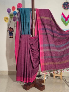 Tangaliya Magenta with Blue