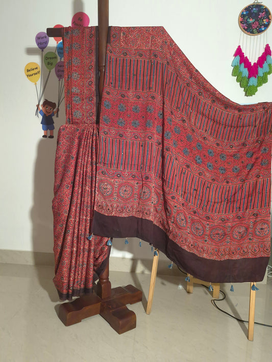 Ajrakh Modal - Mitti - Mirror Embroided