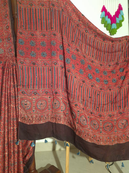 Ajrakh Modal - Mitti - Mirror Embroided