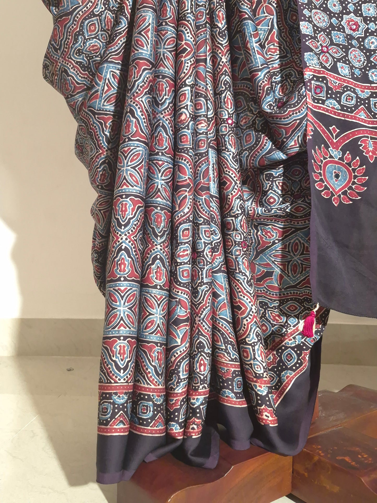 Ajrakh Modal - Black - Mirror Embroided