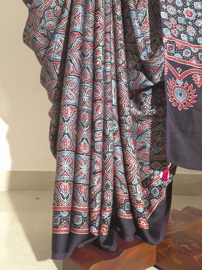 Ajrakh Modal - Black - Mirror Embroided
