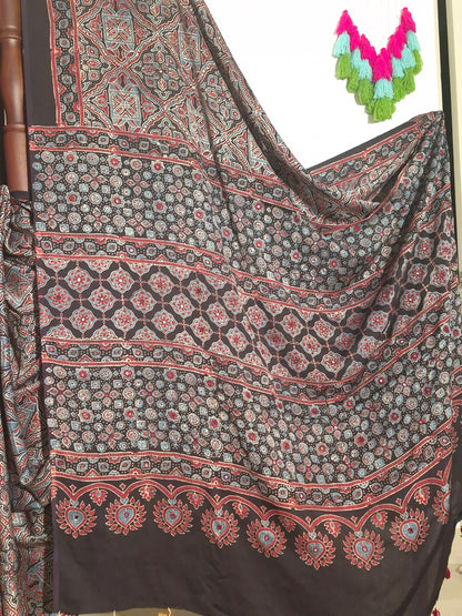 Ajrakh Modal - Black - Mirror Embroided