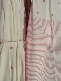Jamdhani - White and Red Flower motifs
