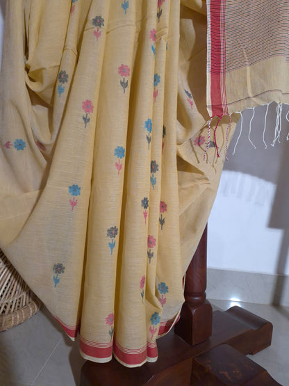 Jamdhani - Yellow - Flower Motifs