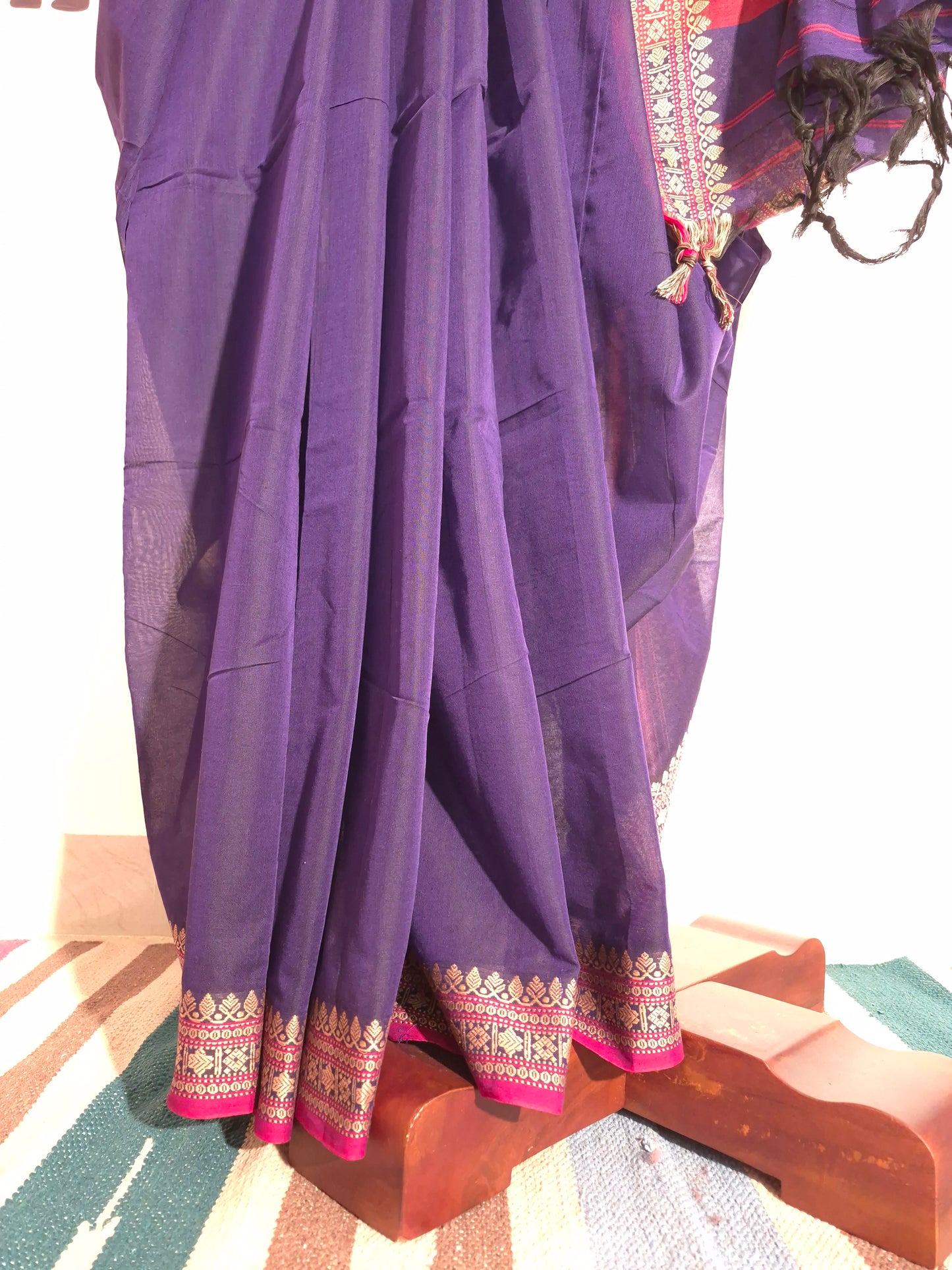 Narayanpet Handlooms: Purple+Pink Saree