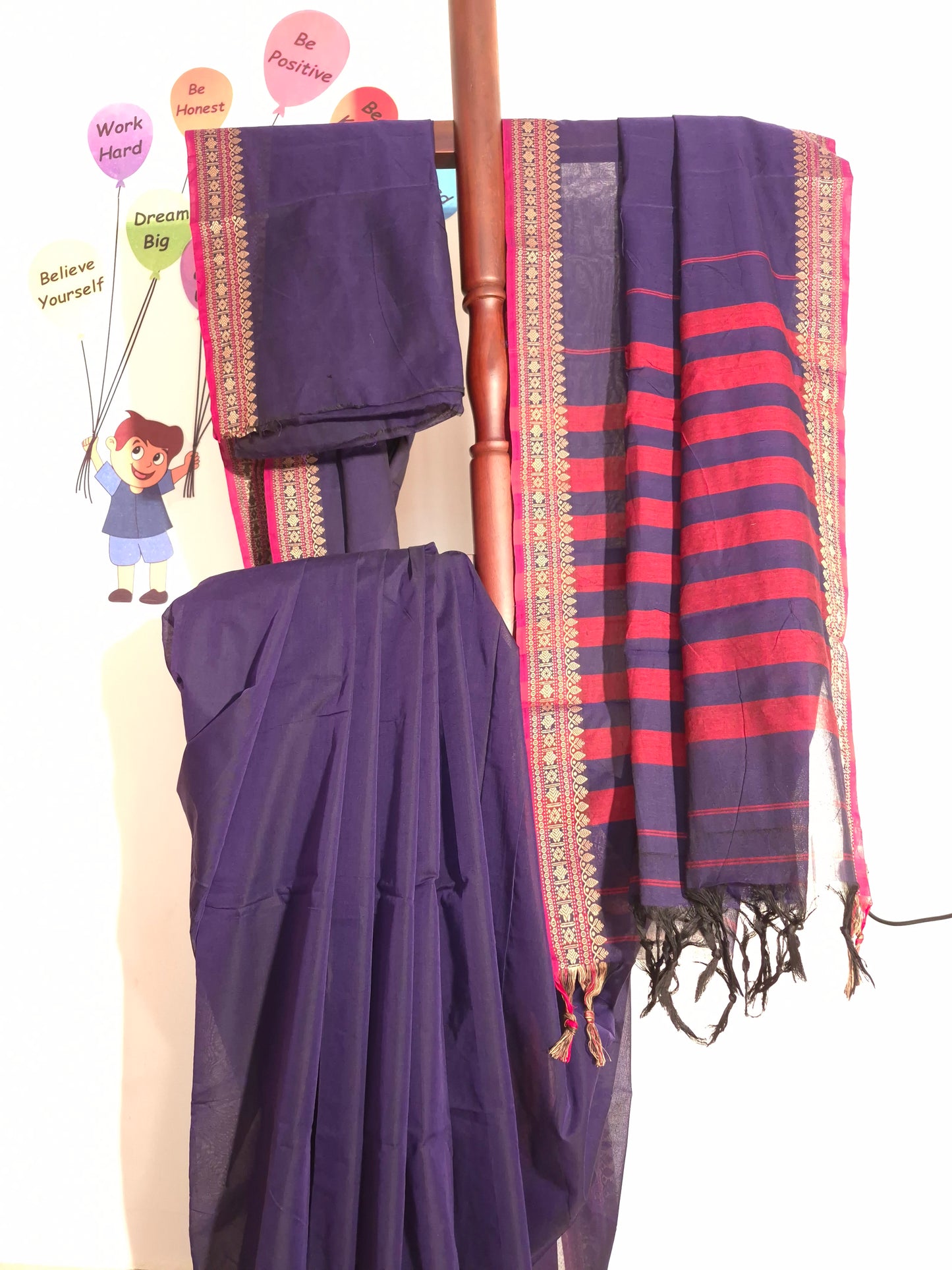 Narayanpet Handlooms: Purple+Pink Saree