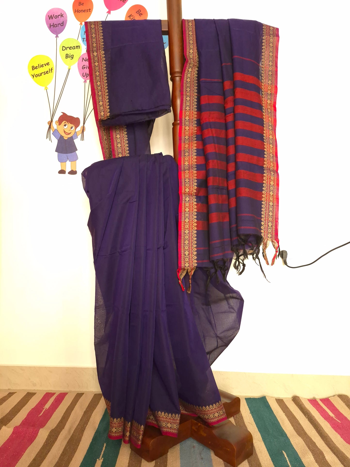Narayanpet Handlooms: Purple+Pink Saree