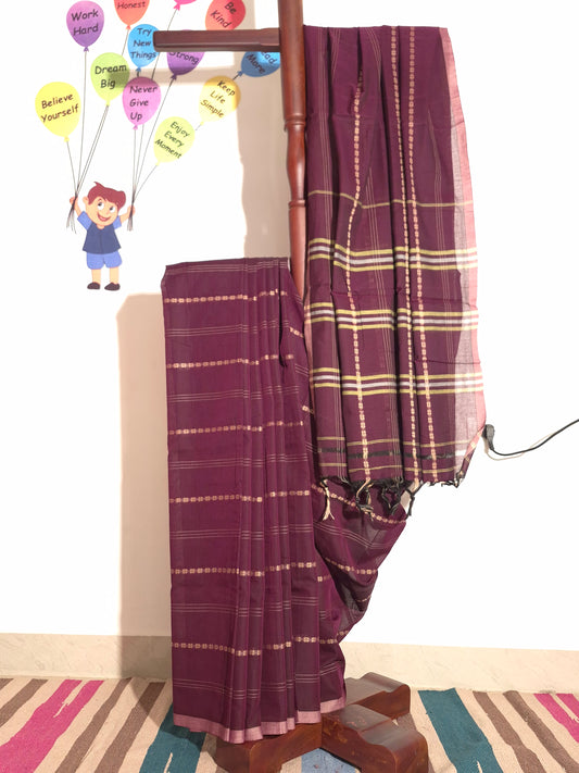 Narayanpet Handlooms: Maroon Butta