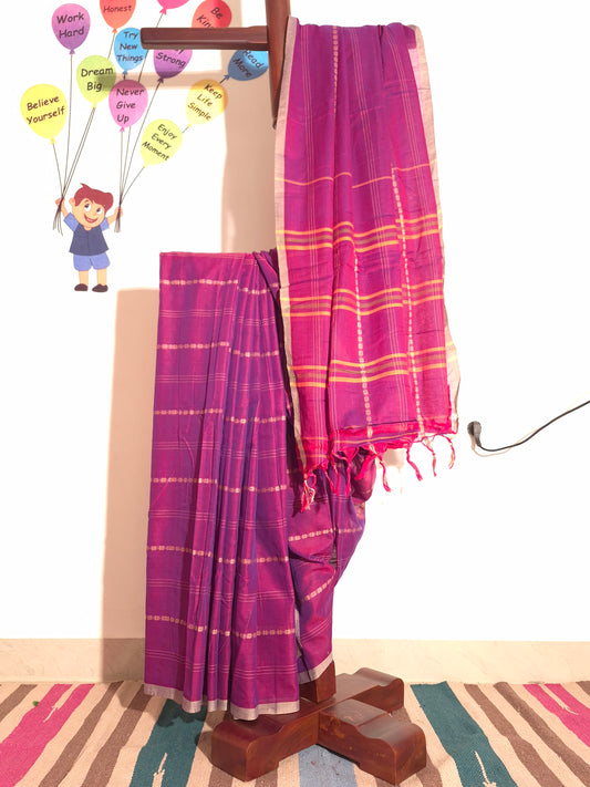 Narayanpet Handlooms: Magenta Butta