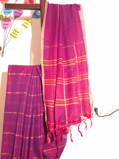 Narayanpet Handlooms: Magenta Butta