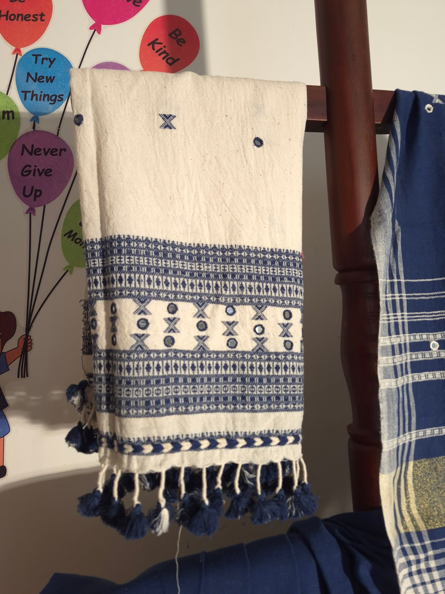 Bhujodi Kala Cotton - Classic Blue with contrast Blouse