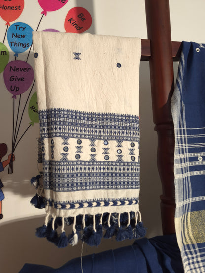 Bhujodi Kala Cotton - Classic Blue with contrast Blouse