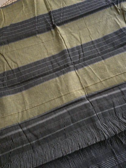 Patteda Anchu - Black - Yellow and Blue border