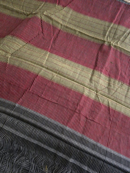 Patteda Anchu - Black - Red and Yellow Border