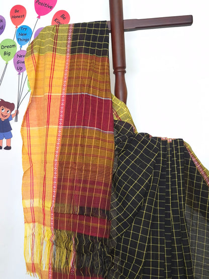 Chettinad Revival Saree - Black Checks