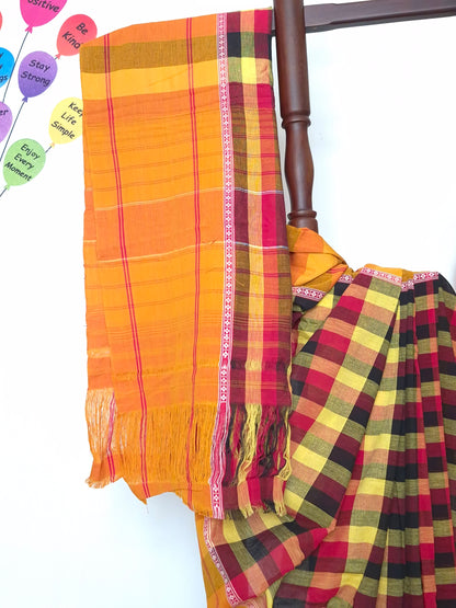 Chettinad Revival Saree - Multicolour checks
