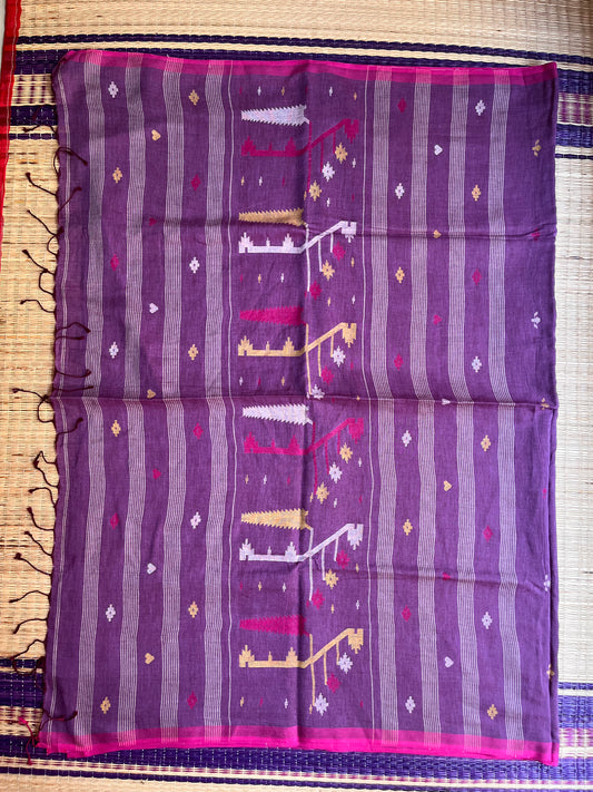 Jamdhani - purple - Bee Motif