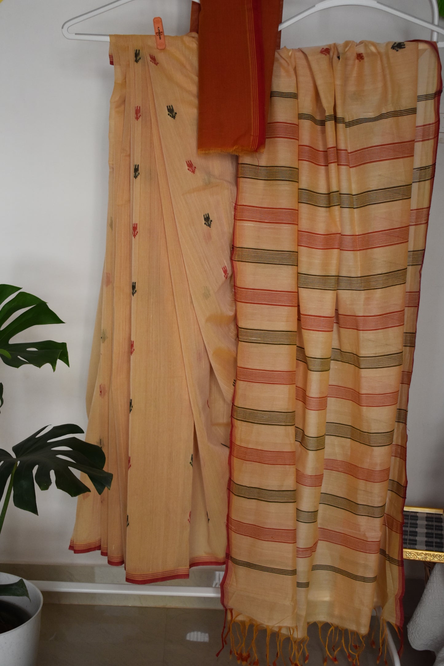 Ponduru Khaddar - Jamdhani Weave - Cream