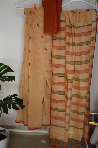 Ponduru Khaddar - Jamdhani Weave - Cream