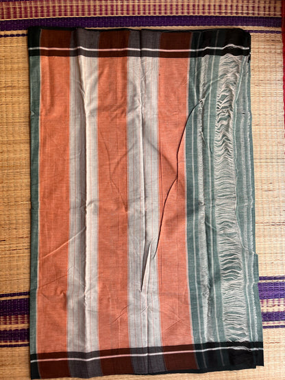 Patteda Anchu -Green - Plain Saree - Plain Border