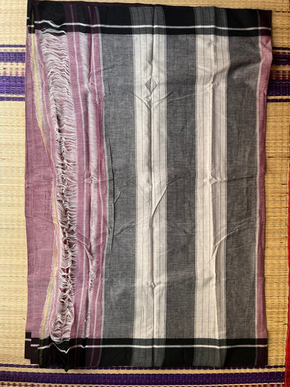 Patteda Anchu -Violet - Plain Saree - Plain Border
