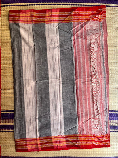 Patteda Anchu -Onion Pink - Plain Saree - Woven Border