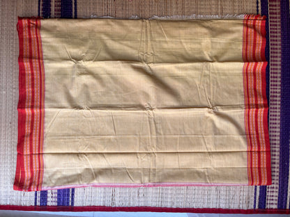 Patteda Anchu -Yellow - Plain Saree - Woven Border
