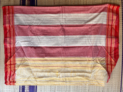 Patteda Anchu -Yellow - Plain Saree - Woven Border