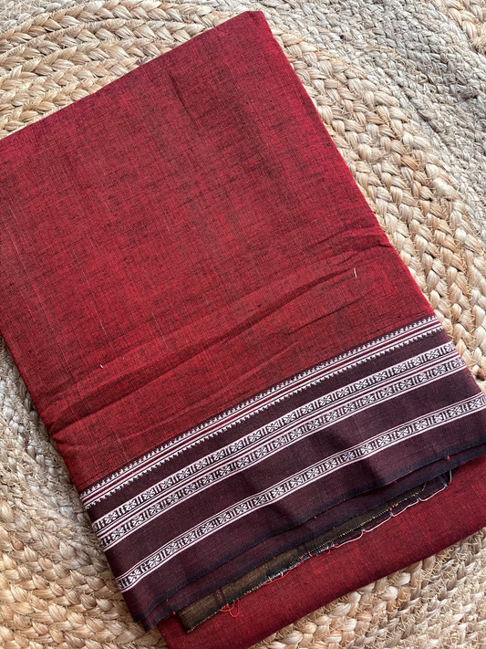 Hubli Revival Saree - Double sided border - Maroon