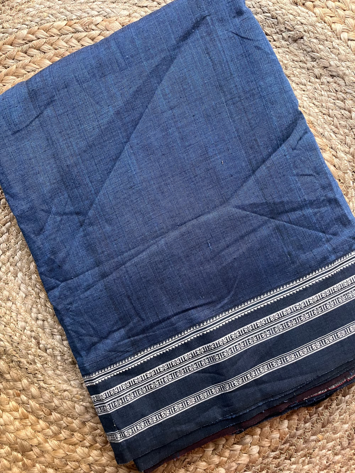 Hubli Revival Saree - Double sided border - Blue