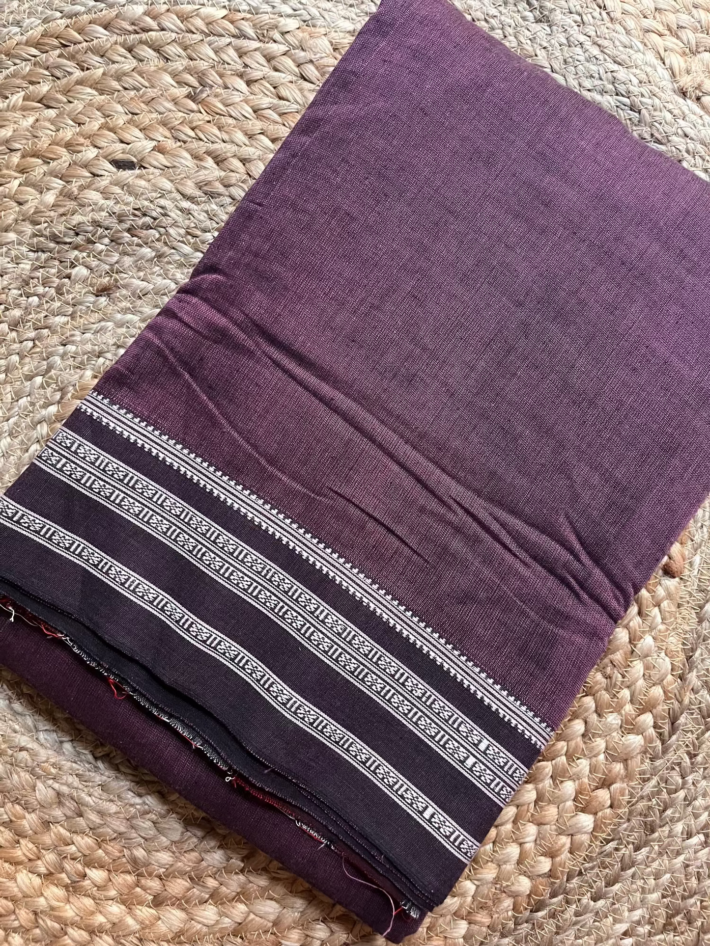 Hubli Revival Saree - Single sided border - Plum