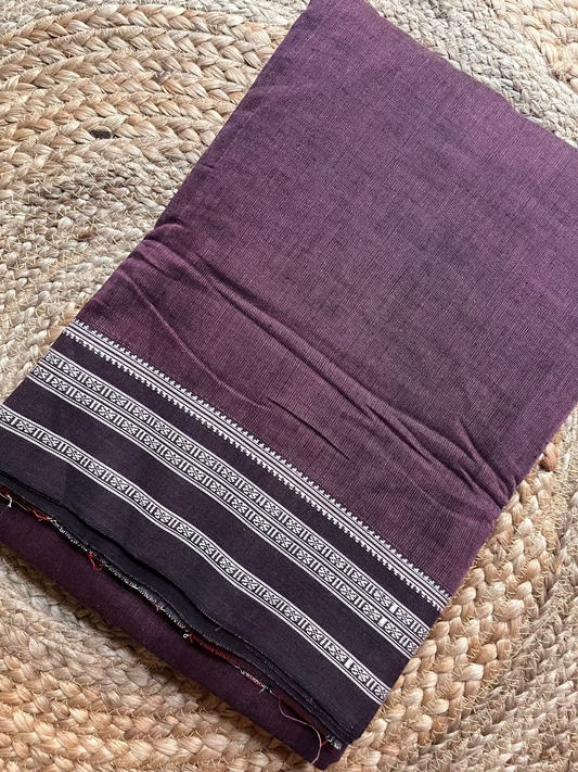 Hubli Revival Saree - Single sided border - Plum