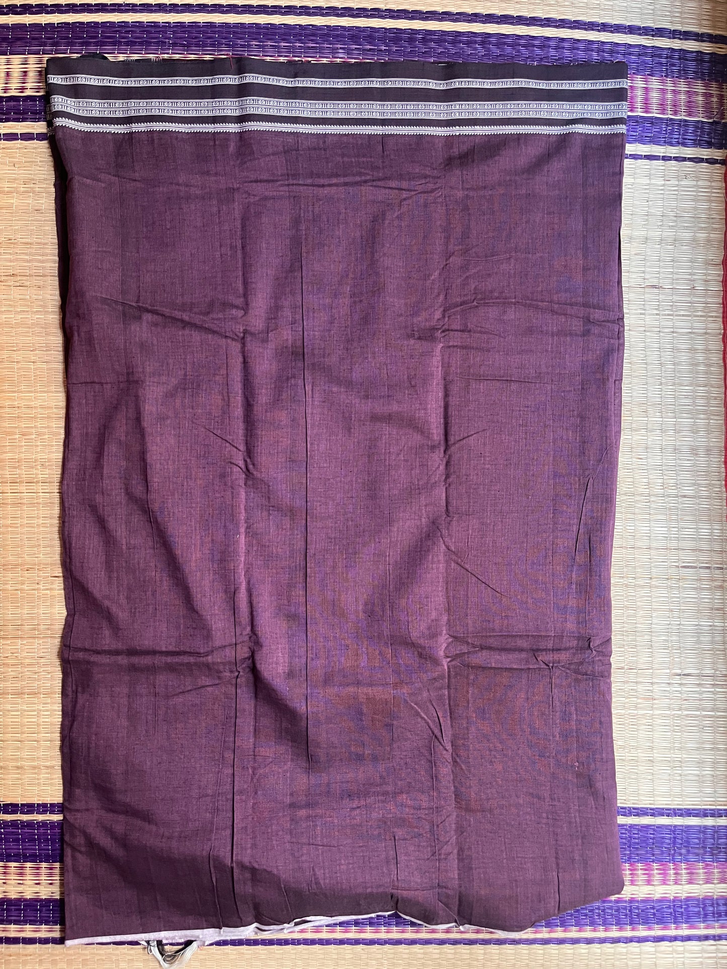 Hubli Revival Saree - Single sided border - Plum