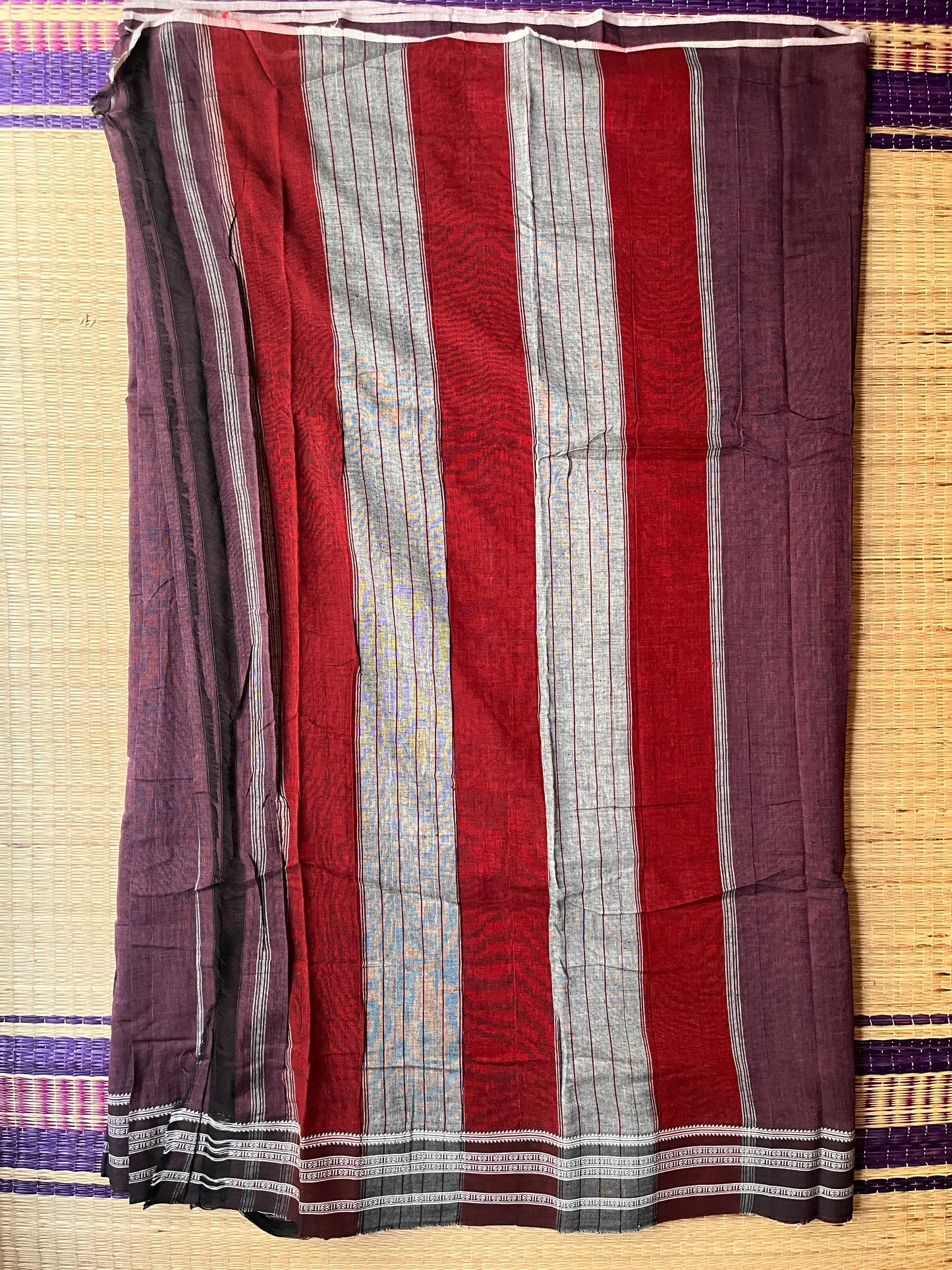 Hubli Revival Saree - Single sided border - Plum