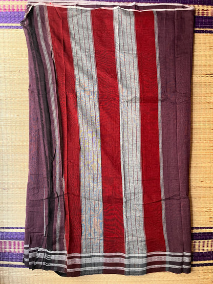 Hubli Revival Saree - Single sided border - Plum