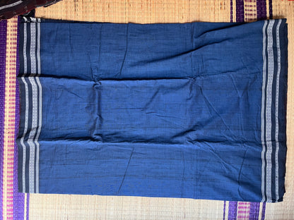 Hubli Revival Saree - Double sided border - Blue