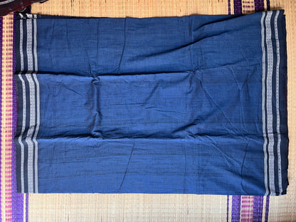 Hubli Revival Saree - Double sided border - Blue