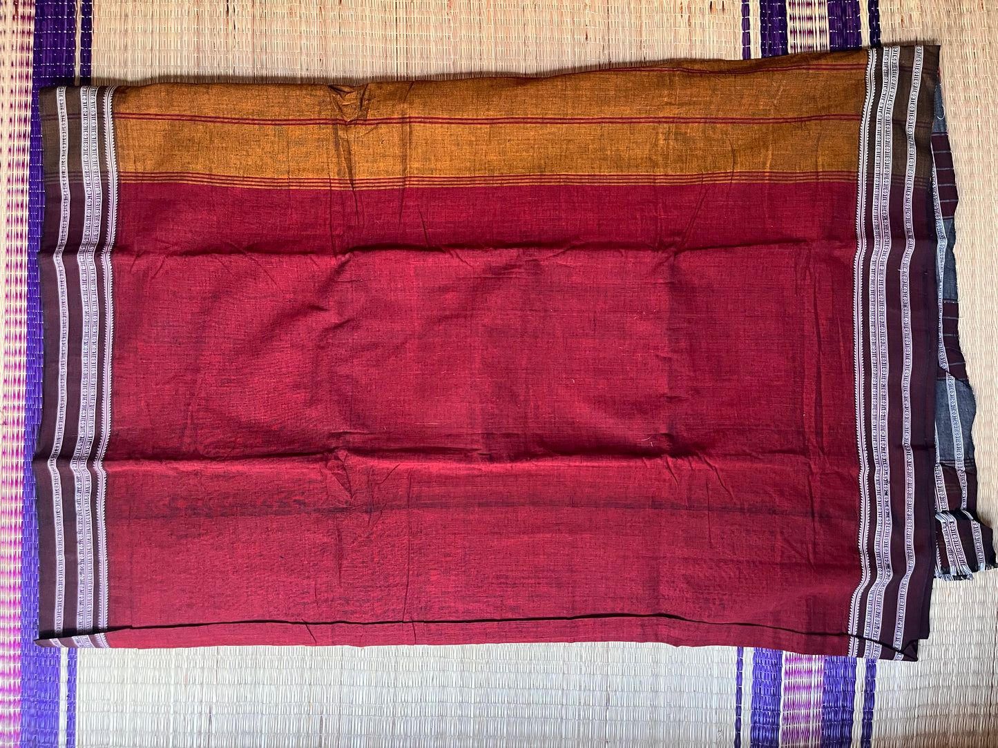 Hubli Revival Saree - Double sided border - Maroon