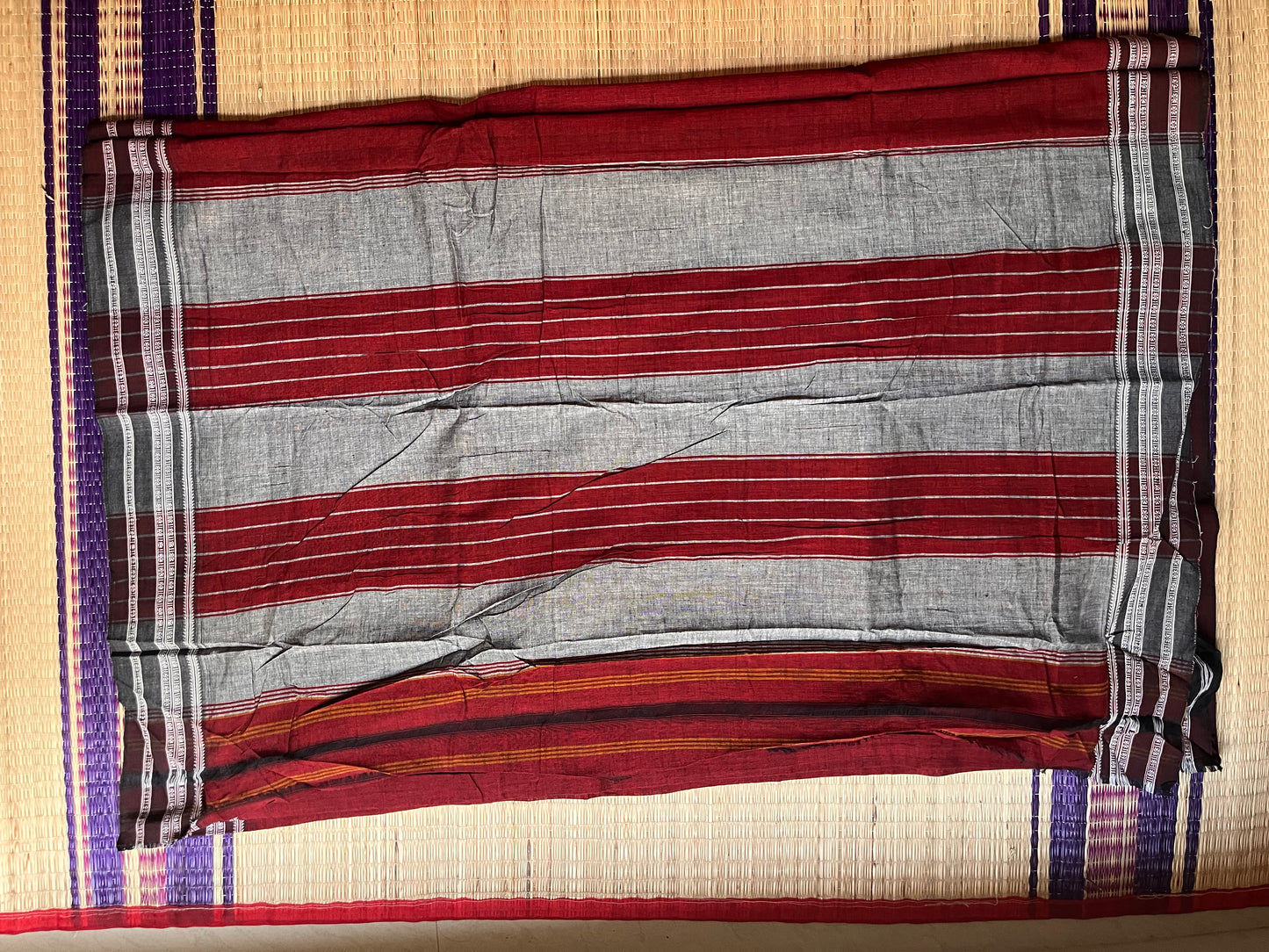 Hubli Revival Saree - Double sided border - Maroon
