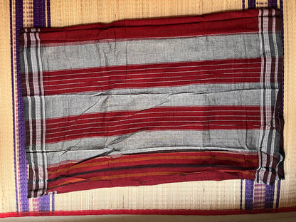 Hubli Revival Saree - Double sided border - Maroon