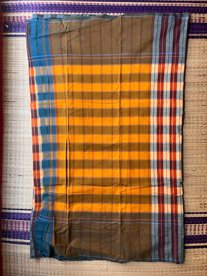 Chettinad Revival Saree - Multicolor checks
