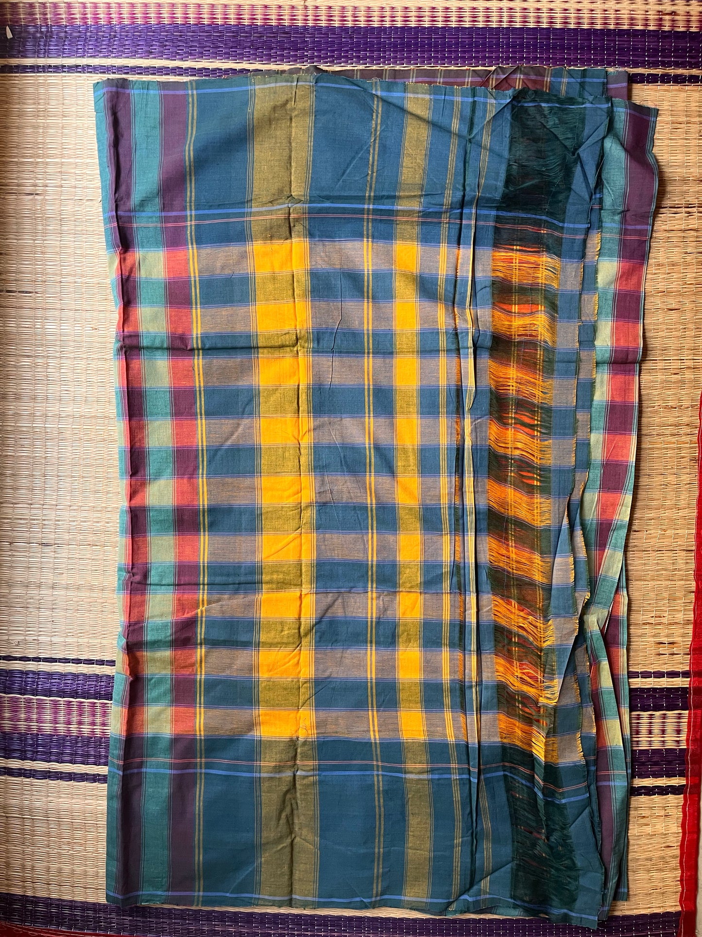 Chettinad Revival Saree - Multicolor checks