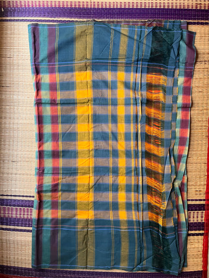 Chettinad Revival Saree - Multicolor checks