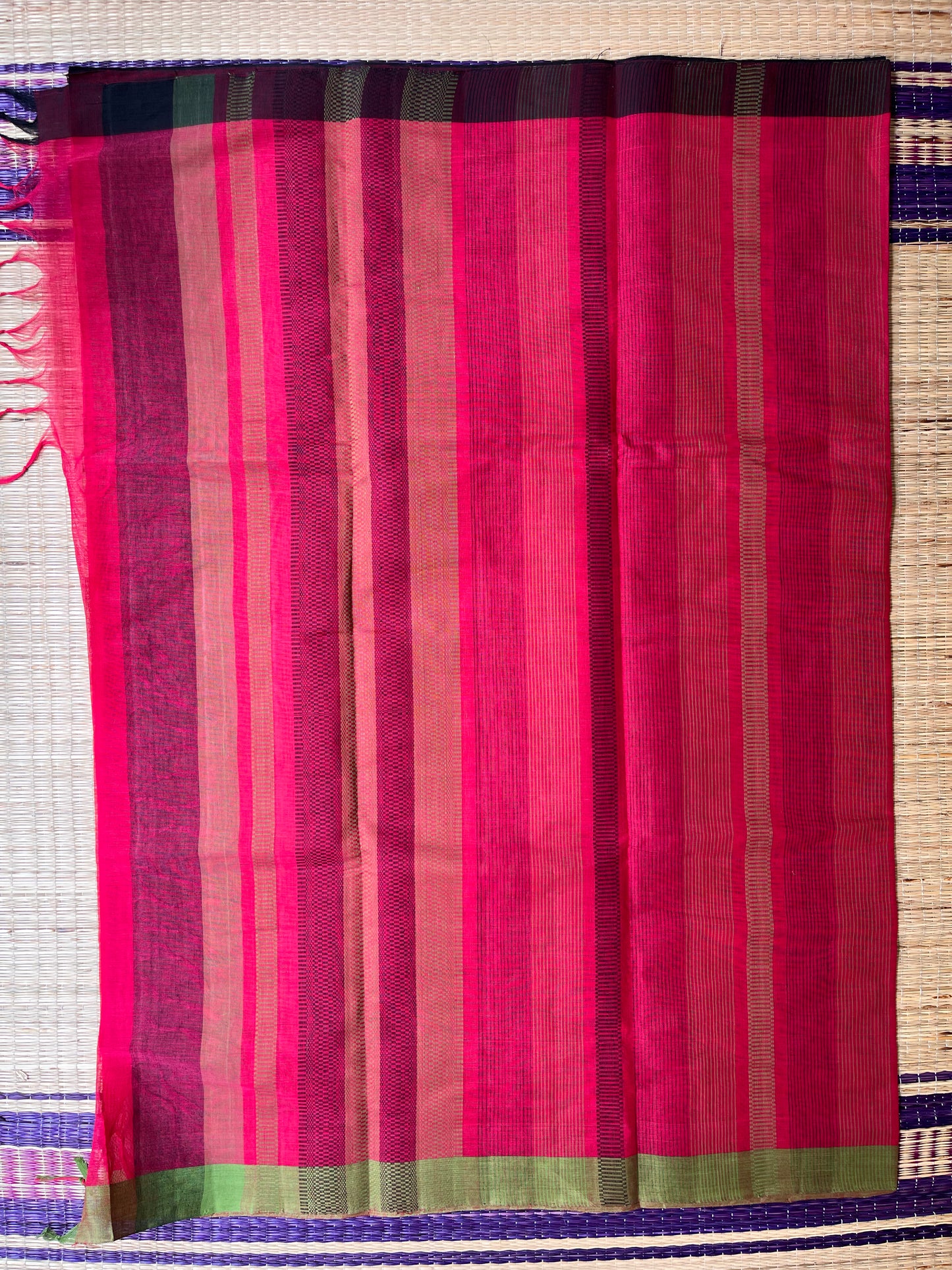 Ponduru Khaddar -  Maroon with Stripes